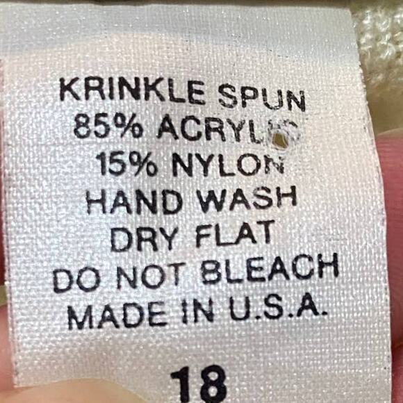 Vintage Mita 2 Piece Knit Cardigan & Skirt Set Matching Cream Tan Womens 18 - Picture 10 of 11